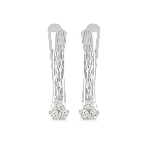 0.072 CT G-H, I2-I3 WHITE DIAMOND DOUBLE CUT STERLING SILVER EARRING #VE036931